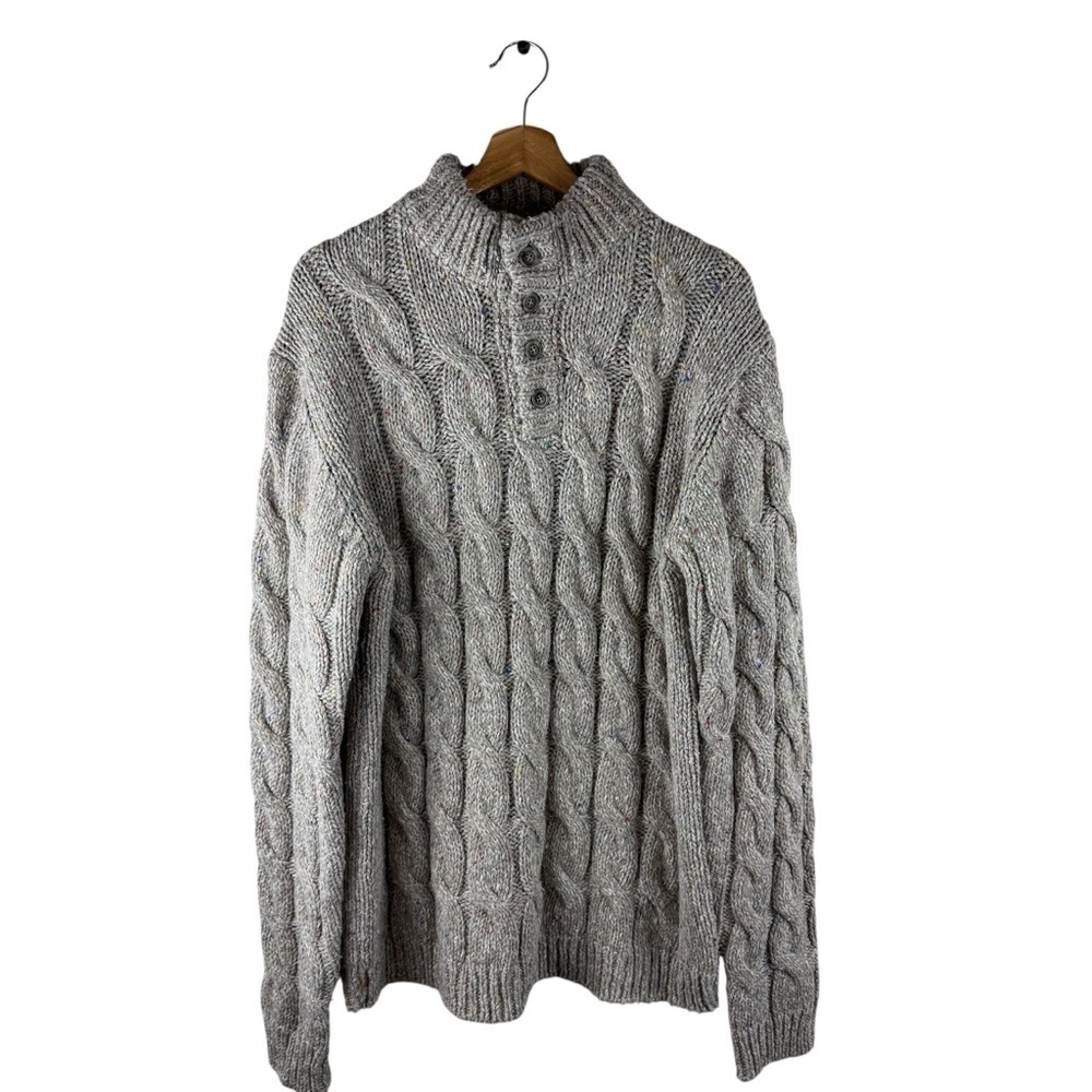 Sundance Cable Knit Mock Neck Sweater Size XL